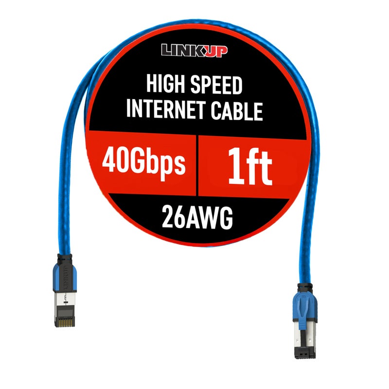 LINKUP Cat 8 Ethernet Cable | Long Internet Cord | High Speed LAN Connection | RJ45 connectors | Use with Cat 5/ Cat 6/ Cat 7 | Optimal for Gaming - Image 1